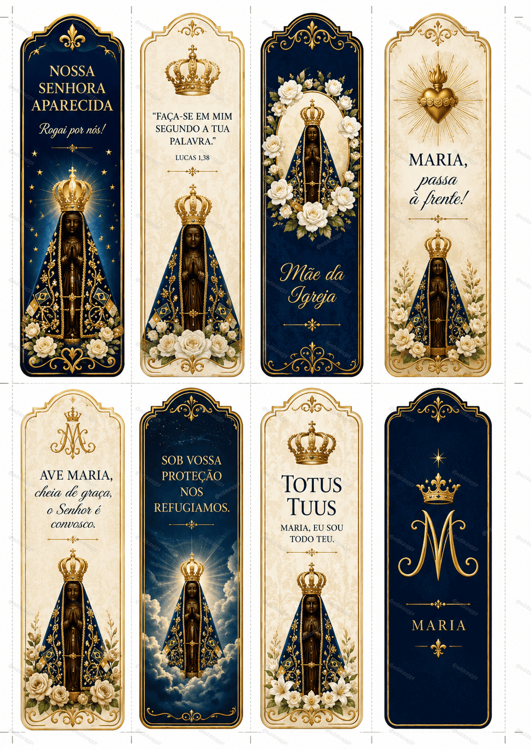 Marcadores de Nossa Senhora Aparecida e dedicações marianas